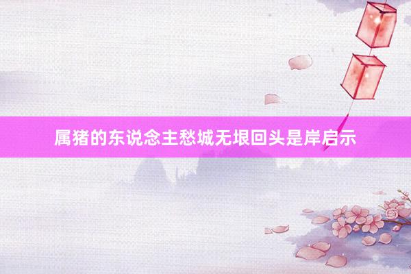 属猪的东说念主愁城无垠回头是岸启示